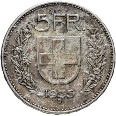 купить Швейцария 5 франков (francs) 1935