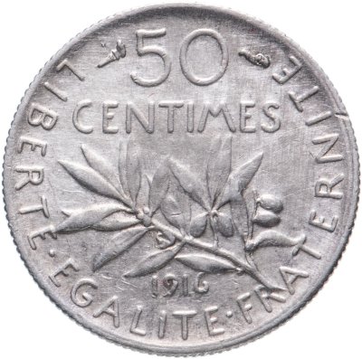 купить Франция 50 сантимов (centimes) 1916