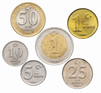 купить Турция набор монет 2005-2008 (6 штук, VF-XF)