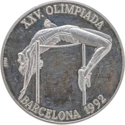купить Куба 10 песо 1990 "XXV летние Олимпийские Игры, Барселона 1992 - Прыжок в высоту"
