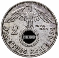 купить Германия (Третий рейх) 2 рейхсмарки (reichsmark) 1936 "G"