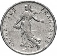 купить Франция 1/2 франка (franc) 1965-2001