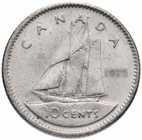 Купить Канада 10 центов (cents) 1974-1989, случайная дата