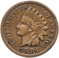 Купить США 1 цент (cent) 1904 Indian Head Cent