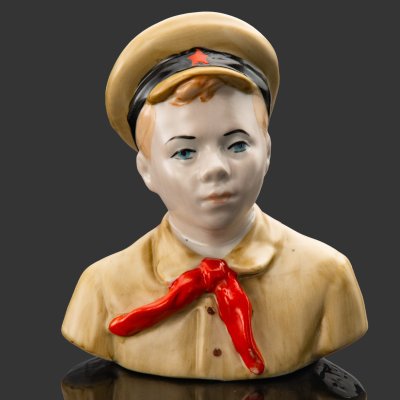 купить Бюст "Пионер" ("Школьник"), автор М. Вронский, фарфор, роспись, Городницкий фарфоровый завод, СССР, 1950-1960 гг.