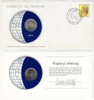 Купить Серия «Монеты всех стран мира» - Сомали 1 шиллинг (shilling) 1976 "FAO (ФАО)" (монета и 1 марка в конверте)