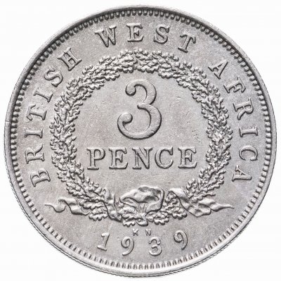 купить Британская Западная Африка 3 пенса (pence) 1939 KN