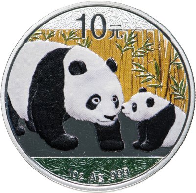 купить Китай 10 юани 2011 «Панда цветная»