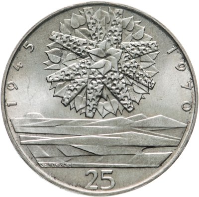 купить Чехословакия 25 крон (korun) 1970 "25 лет Независимости Чехословакии"