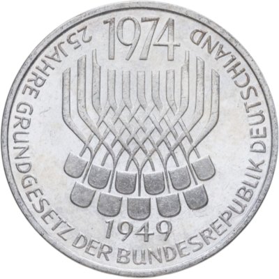 купить Германия 5 марок (deutsche mark) 1974 "25 лет со дня принятия конституции ФРГ"