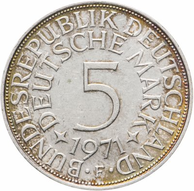 купить Германия 5 марок, 1971 Отметка монетного двора: "F" - Штутгарт