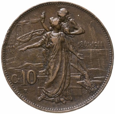 купить Италия 10 чентезимо (centesimi) 1911 "50 лет Королевству"