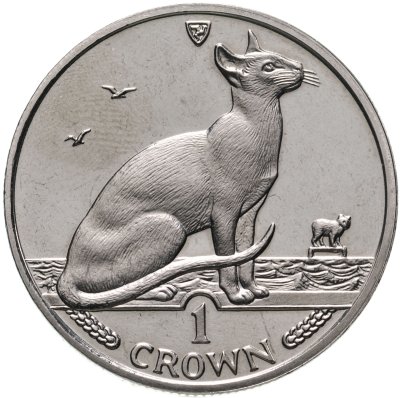 купить Остров Мэн 1 крона (crown) 1992 "Кошки - Сиамская кошка"