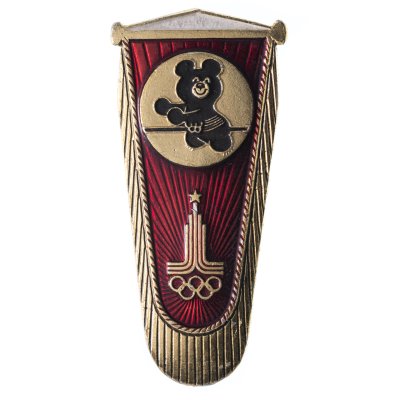 купить Знак-вымпел "Олимпиада-80. Олимпийский мишка - бокс". СССР, 1980-е гг.