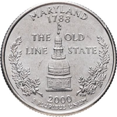 купить США 1/4 доллара (квотер, 25 центов) 2000 P "Штат Мэриленд"