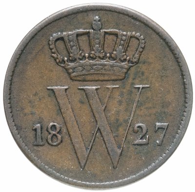 купить Нидерланды 1 цент (cent) 1827 B знак монетного двора: "B" - Брюссель