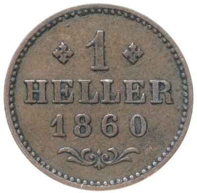 купить Германия, Франкфурт 1 геллер 1860