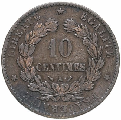 купить Франция 10 сантимов (centimes) 1893