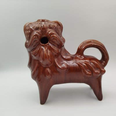 купить Зооморфный сосуд (кувшин, лембик) "Лев", керамика, поливы, Опошня, СССР, 1960-1980 гг.