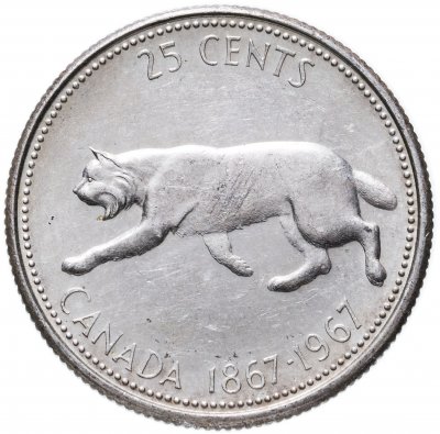 купить Канада 25 центов (квотер, cents) 1967 "100 лет Конфедерации Канада"