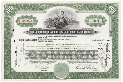 купить Акция США Food Fair Stores Inc. 1958-1967 гг.