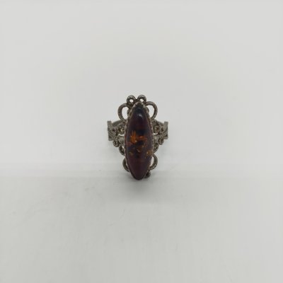 купить Кольцо с овальной вставкой, мельхиор (медь-никель), СССР, 1970-1980 гг.