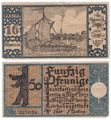 купить Германия 50 пфеннигов 1921 нотгельд 16 вариант