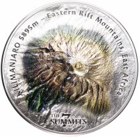 купить Острова Кука 25 долларов 2019 года "7 вершин - Килиманджаро ", в футляре