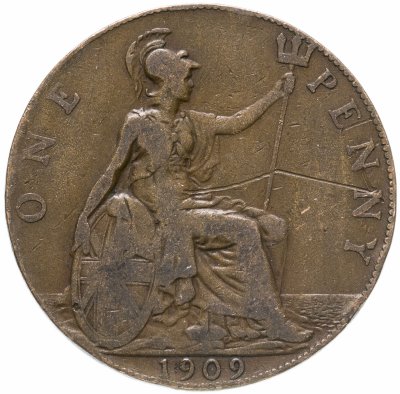 купить Великобритания 1 пенни (penny) 1909