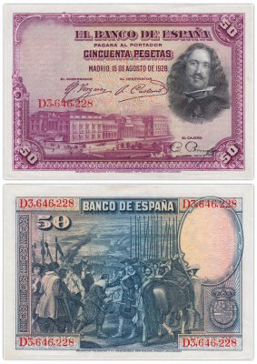 купить Испания 50 песет 1928 (Pick 75)