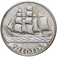 купить Польша 2 злотых (zlote) 1936 15 лет морскому порту Гдыня