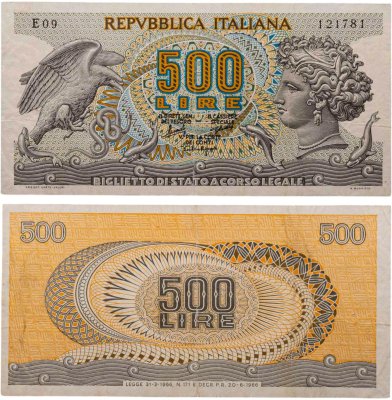 купить Италия 500 лир 1966