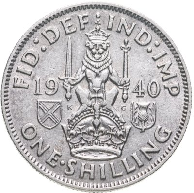купить Великобритания 1 шиллинг (shilling) 1940 "Шотландский шиллинг - лев, сидящий на короне"