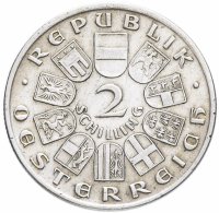 Купить Австрия 2 шиллинга (shillings) 1928 "100 лет со дня смерти Франца Шуберта"