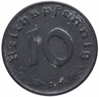 купить Германия (Третий Рейх) 10 рейхспфеннигов (reichspfennig) 1941 D