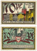 Купить Германия (Шлезвиг-Гольштейн: Киль) 70 пфеннигов 1921