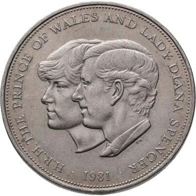 купить Великобритания 25 пенсов (1 крона) 1981 "Свадьба принца Чарльза и леди Дианы"