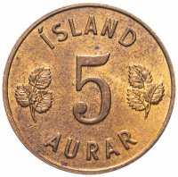 Купить Исландия 5 эйре (aurar) 1946-1966