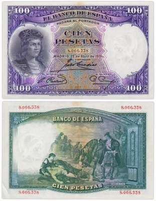 купить Испания 100 песет 1931 (Pick 83)