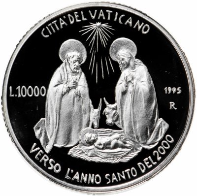 купить Ватикан 10000 лир 1995 год "Святой Год 2000 - Рождество"