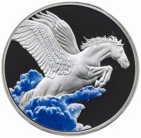 Купить Токелау 2014 5 долларов "Пегас цветной", в коробке с сертификатом