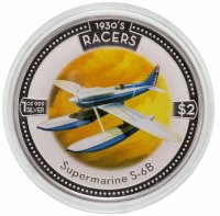 купить Острова Кука 2 доллара (dollars) 2006 Воздушные гонки 1930-х - Supermarine S-6B