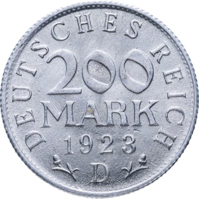 купить Германия 200 марок (mark) 1923, знак монетного двора "D" — Мюнхен Германия
