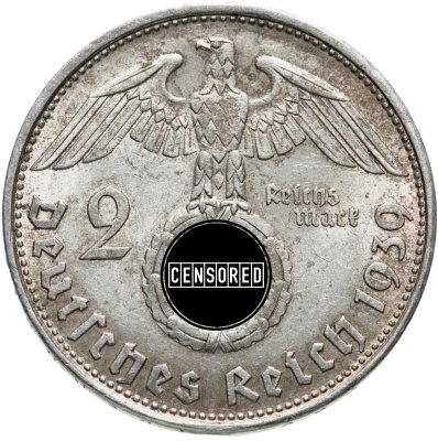 купить Германия (Третий Рейх) 2 рейхсмарки 1939, знак монетного двора "B" - Вена