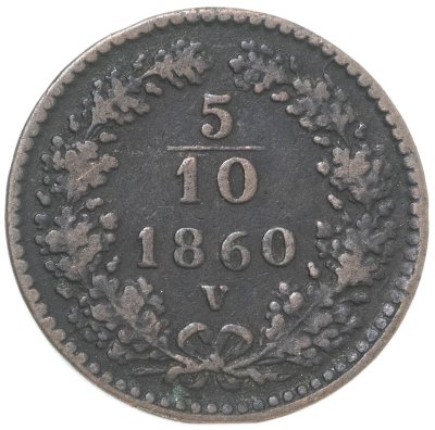купить Италия, Ломбардия-Венеция 5/10 сольдо (soldo) 1860 V