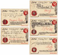 Купить Германия (Тюрингия: Мюльхаузен) набор из 5 нотгельдов 1921