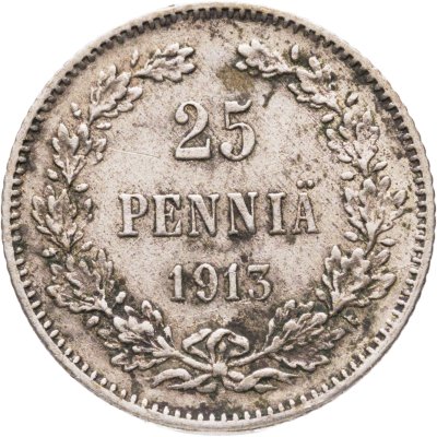 купить 25 пенни (pennia) 1913 S Российская Финляндия