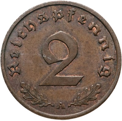 купить Германия (Третий рейх) 2 рейхспфеннига (reichspfennig) "А" 1938