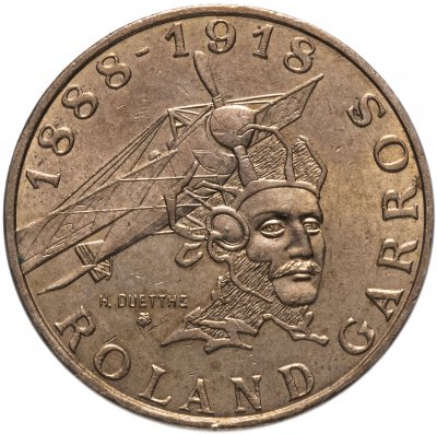 купить Франция 10 франков (francs) 1988 "100 лет со дня рождения Ролана Гарроса"