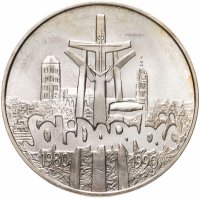 Купить Польша 100000 злотых (zlotych) 1990 "10 лет независимому самоуправляемому профсоюзу «Солидарность»"